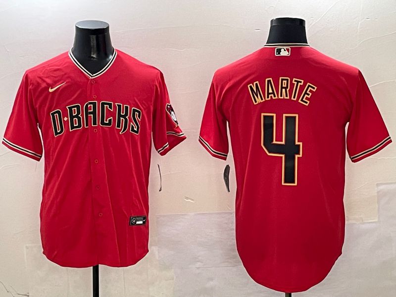 Men Arizona Diamondback #4 Marte Red Game 2025 Nike MLB Jersey style 4